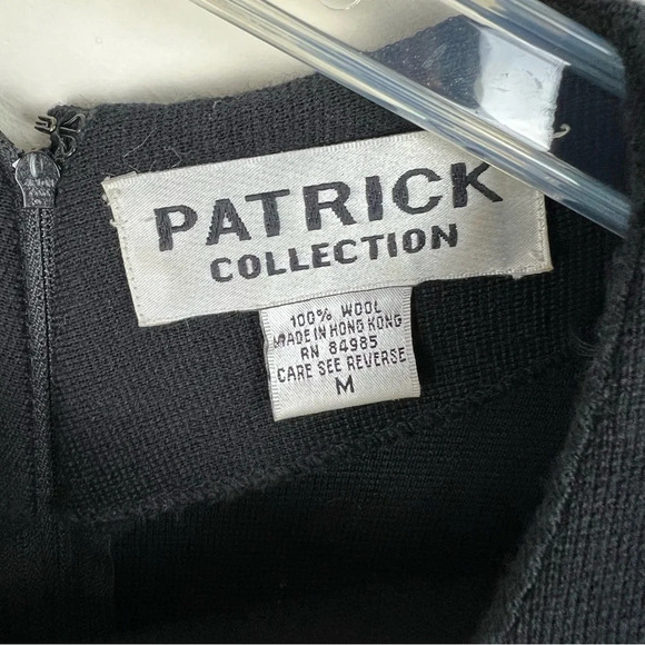 Vintage Knit Wool Black Dress Career Office Professional Small Chic Classic - Picture 9 of 13